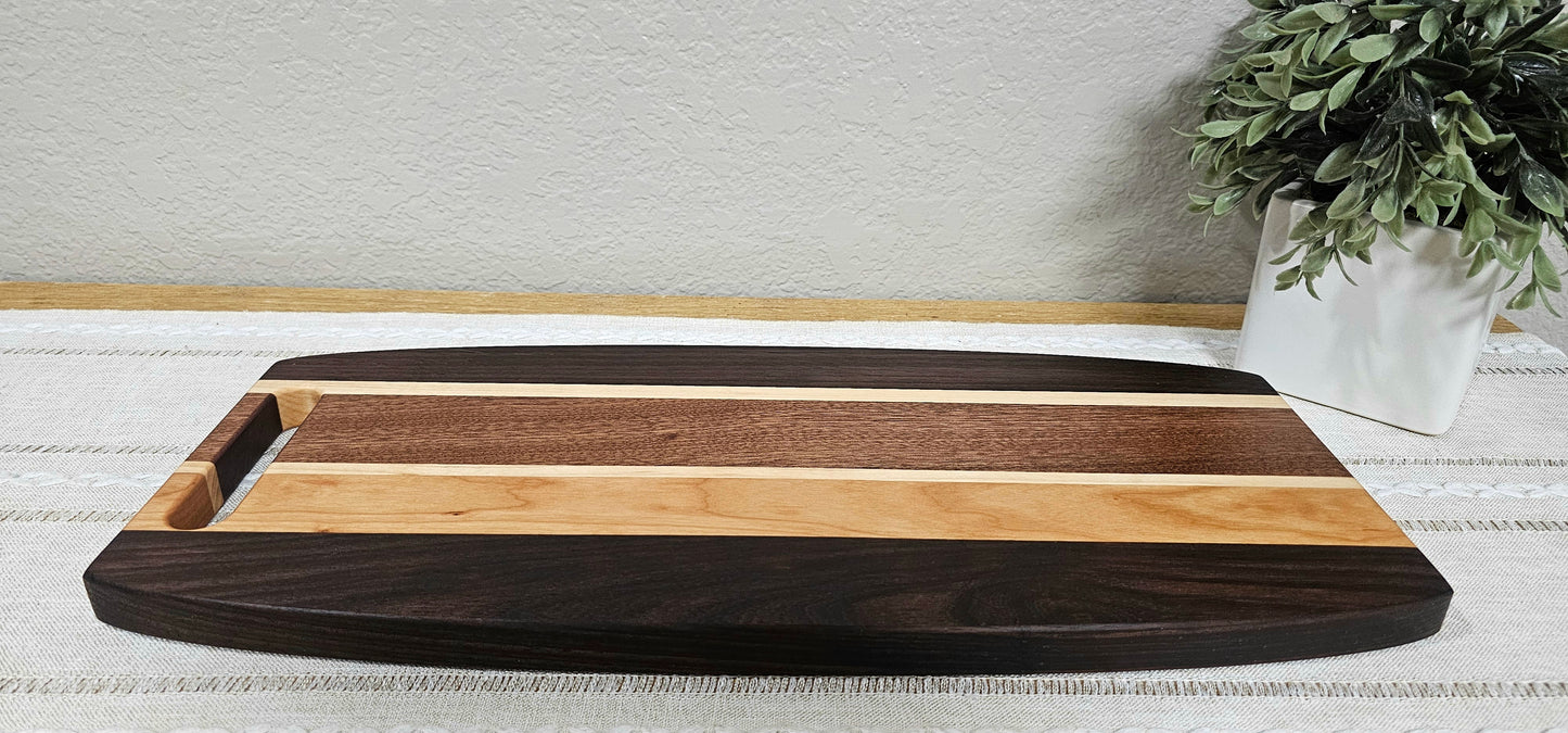 Patterned Charcuterie Board | Peruvian Walnut, Maple, African Sapele, & Cherry Woods