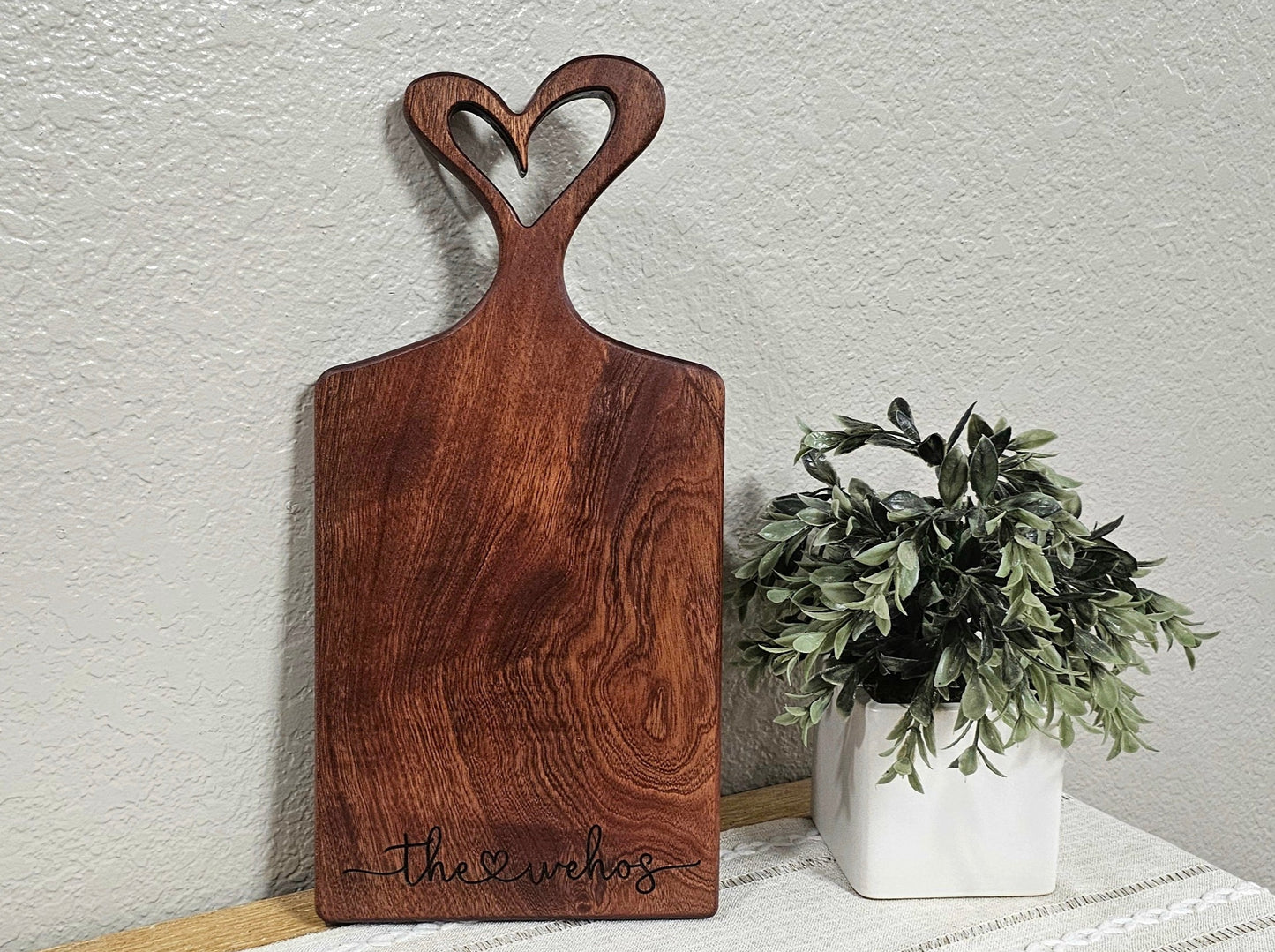 Heart Charcuterie Board with Laser Engraving Add On