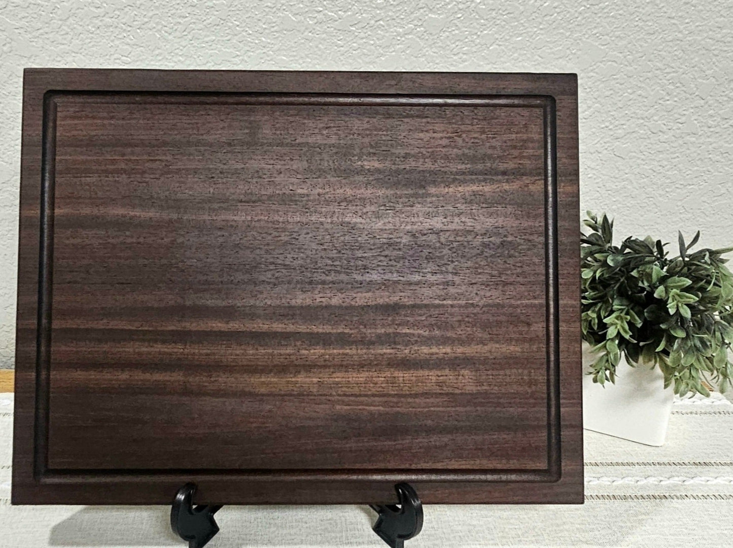 Large Peruvian Walnut Edge Grain Cutting Board With Juice Grooves