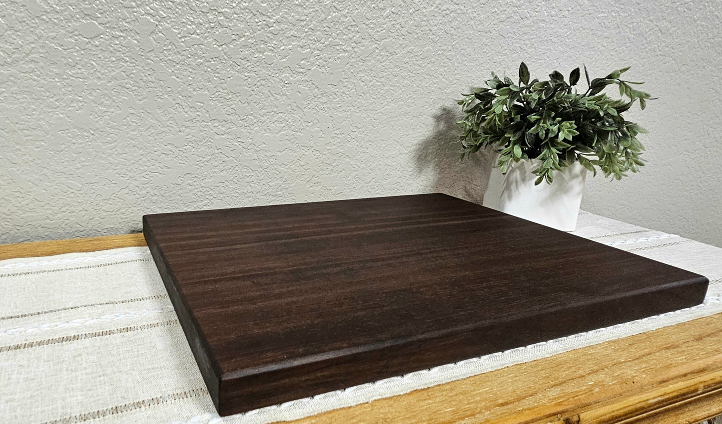 Large Peruvian Walnut Edge Grain Cutting Board With Juice Grooves