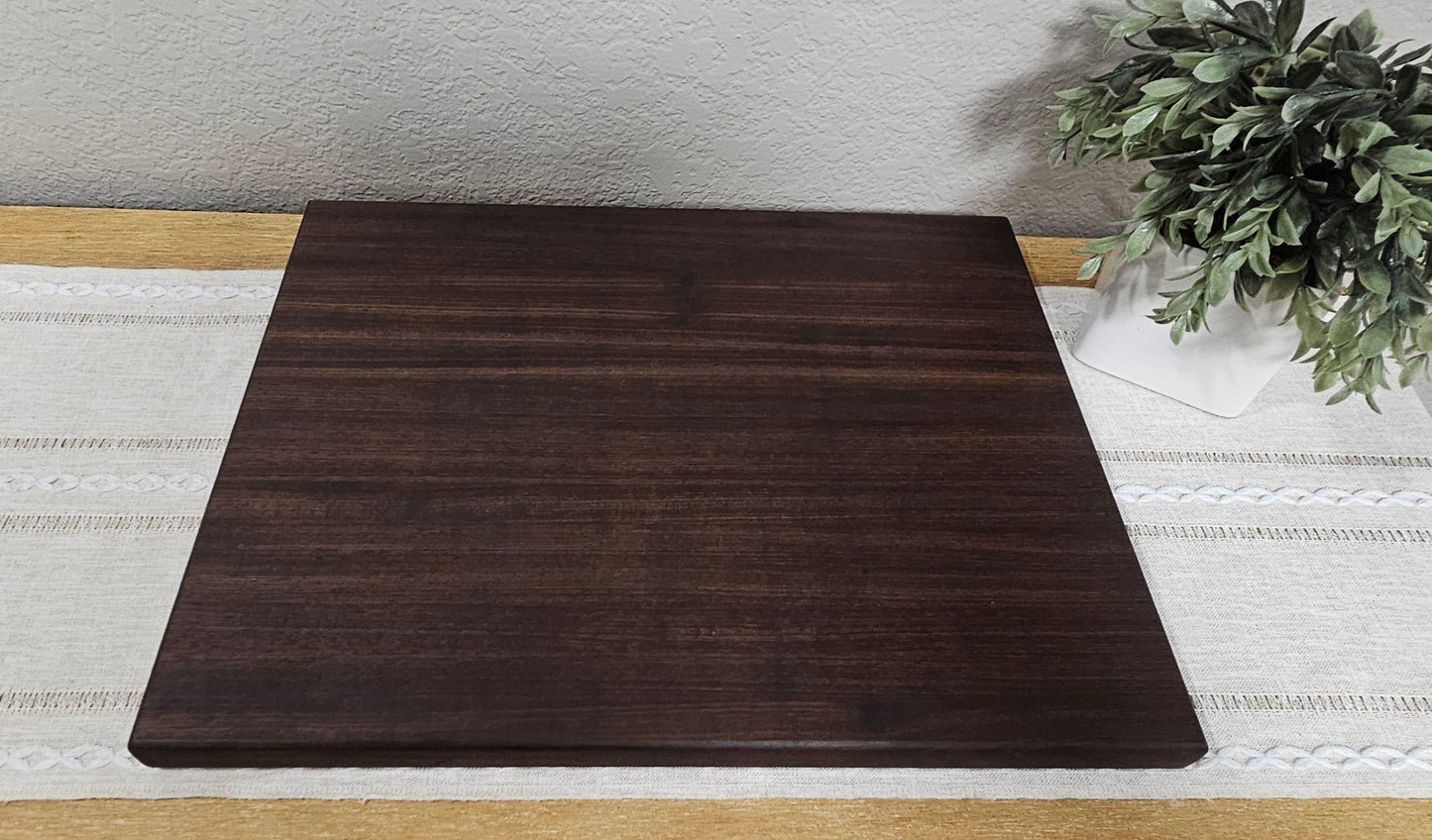 Large Peruvian Walnut Edge Grain Cutting Board With Juice Grooves