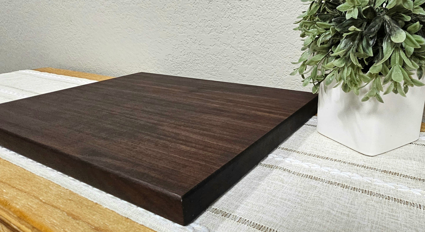 Large Peruvian Walnut Edge Grain Cutting Board With Juice Grooves