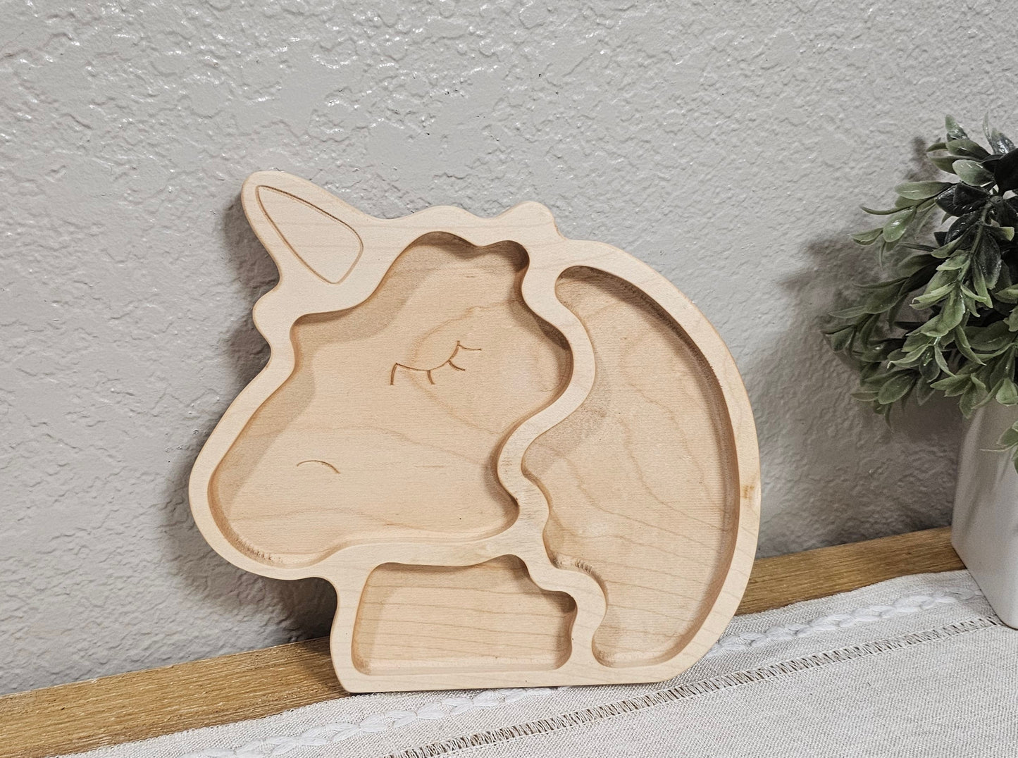 Unicorn Wooden Shaped Plate