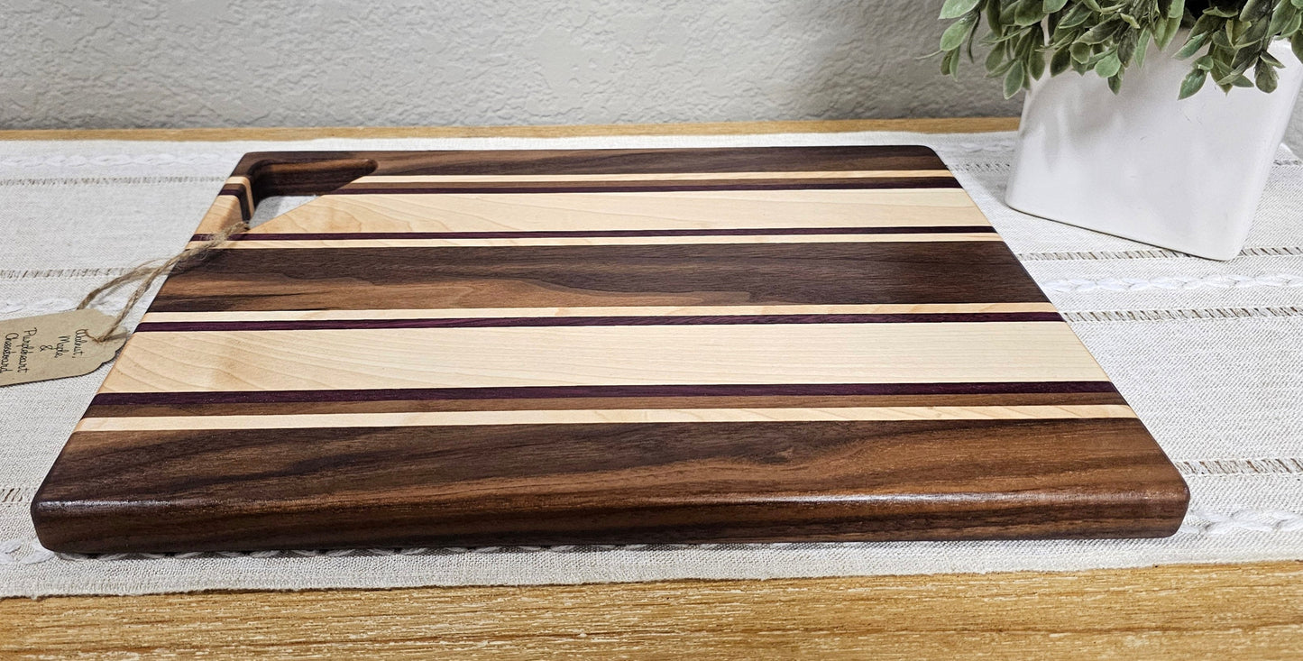 Cheese Board | Walnut, Maple, & Purpleheart