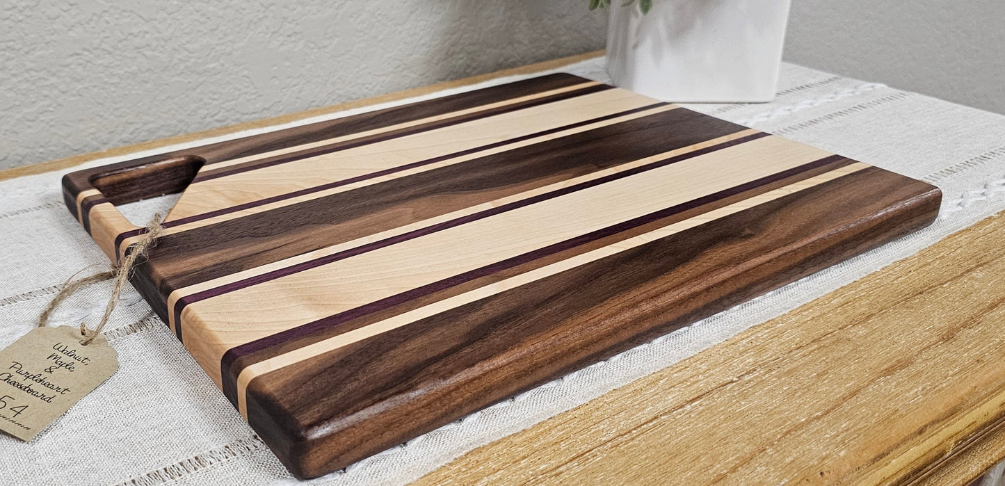 Cheese Board | Walnut, Maple, & Purpleheart