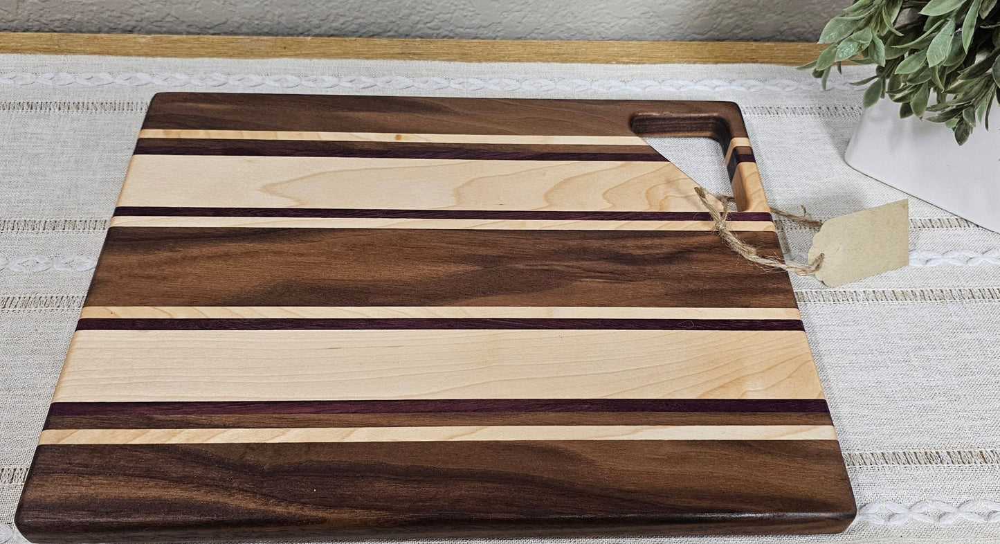 Cheese Board | Walnut, Maple, & Purpleheart