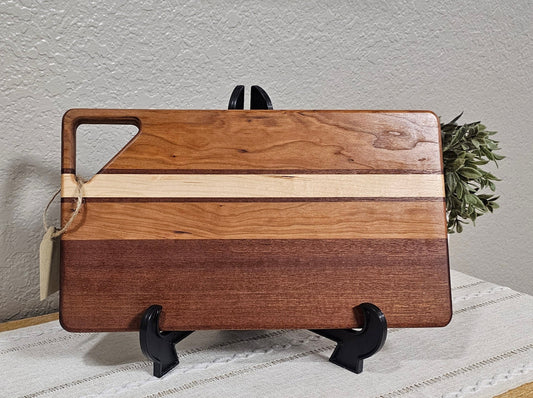 Cheese Board | African Sapele, Maple, and Cherry Woods