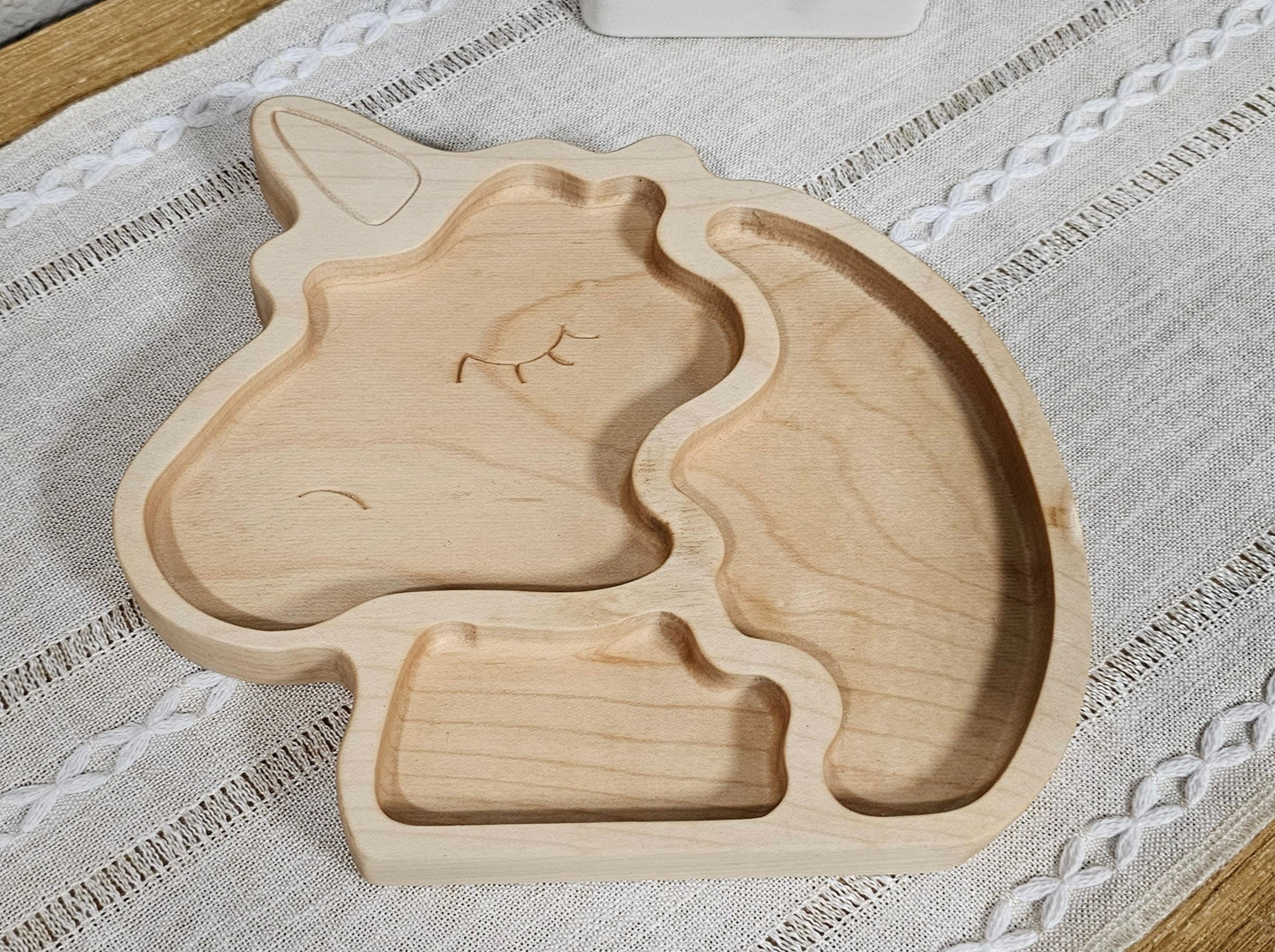 Unicorn Wooden Shaped Plate