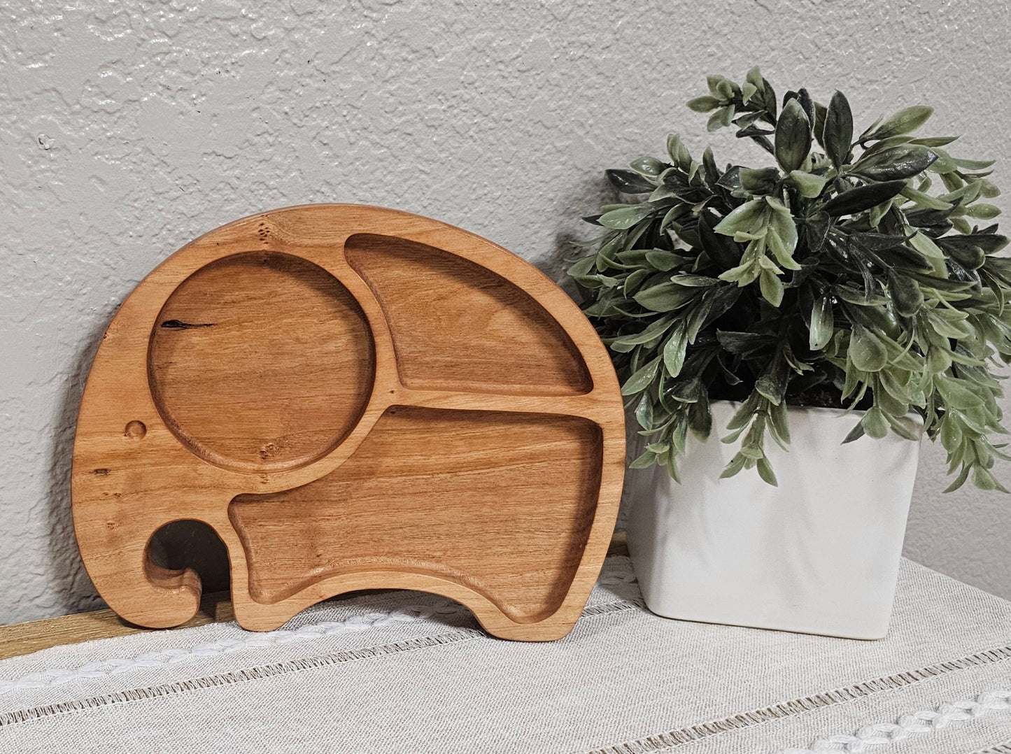 Elephant Wooden Shaped Plate