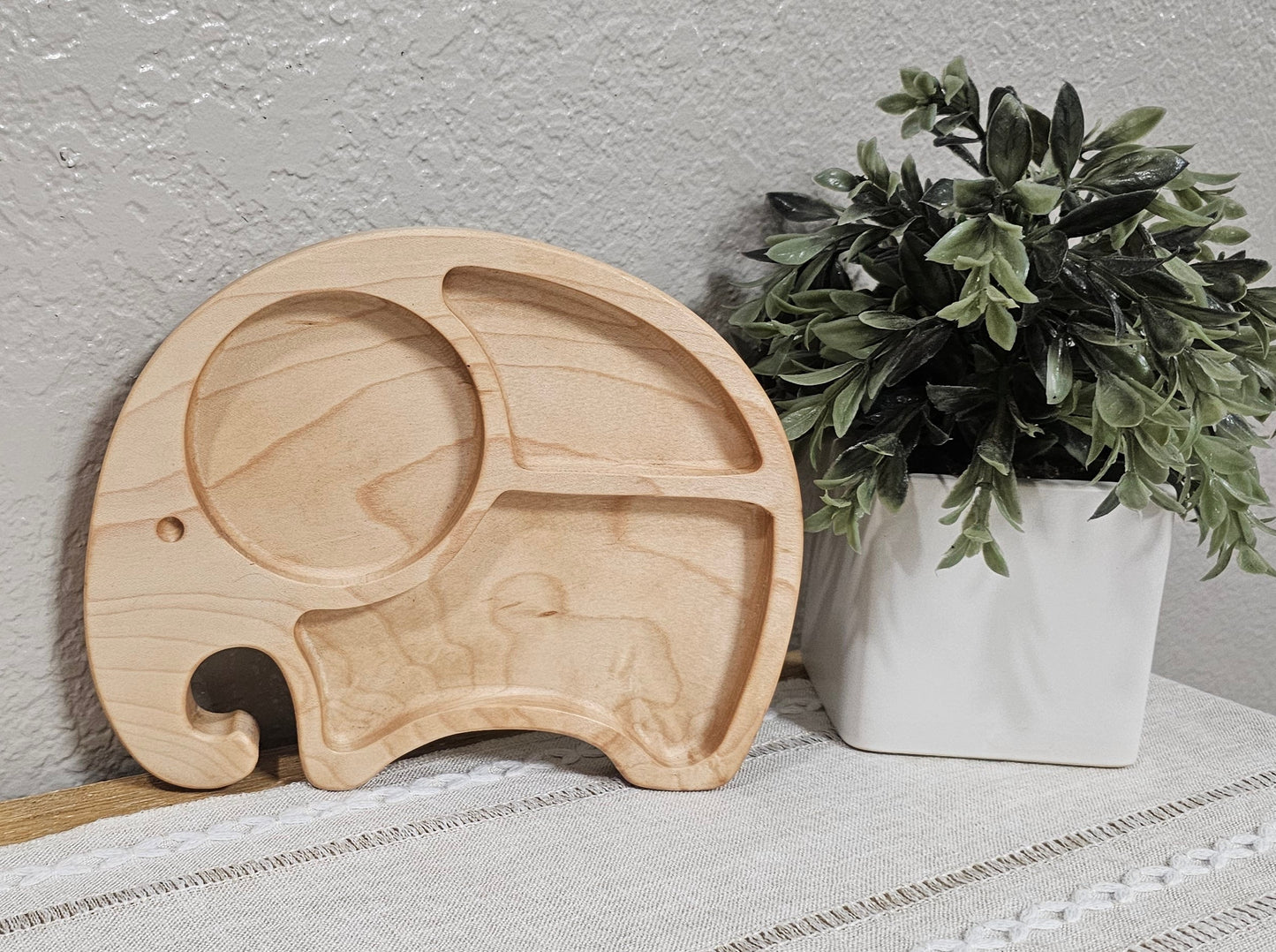 Elephant Wooden Shaped Plate