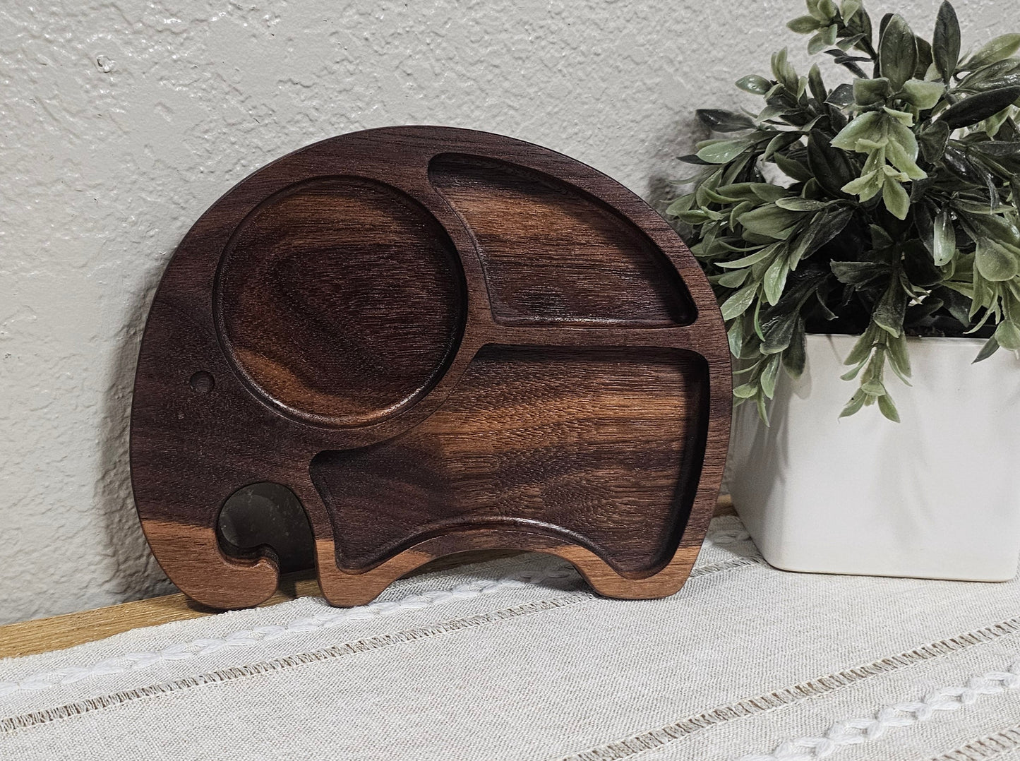 Elephant Wooden Shaped Plate