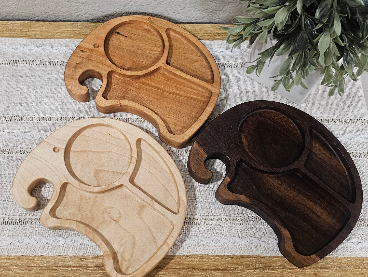 Elephant Wooden Shaped Plate