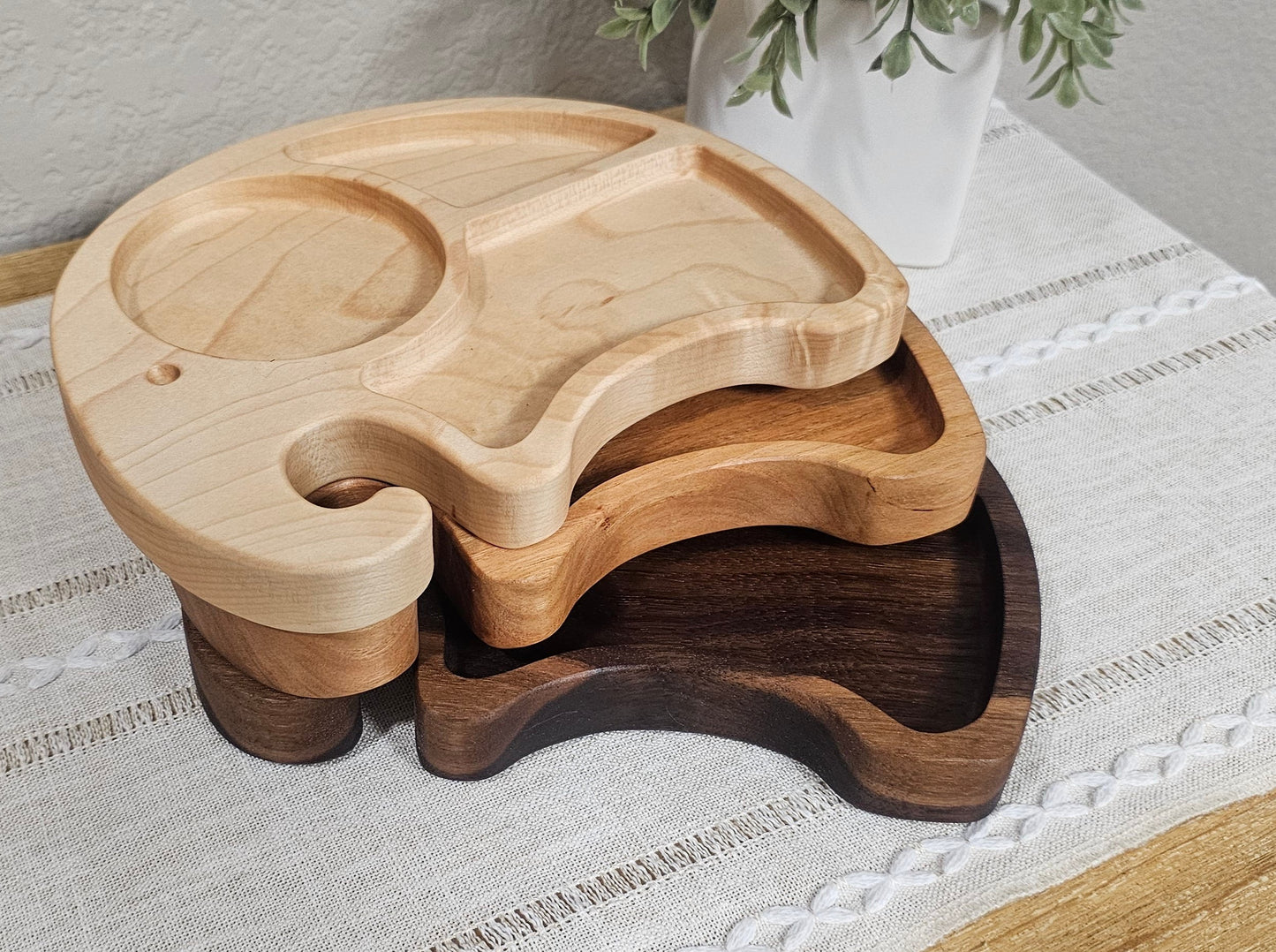 Elephant Wooden Shaped Plate