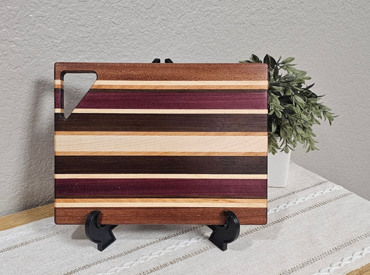 Cheese Board | Maple, Cherry, Peruvian Walnut, African Sapele, & Purpleheart Woods