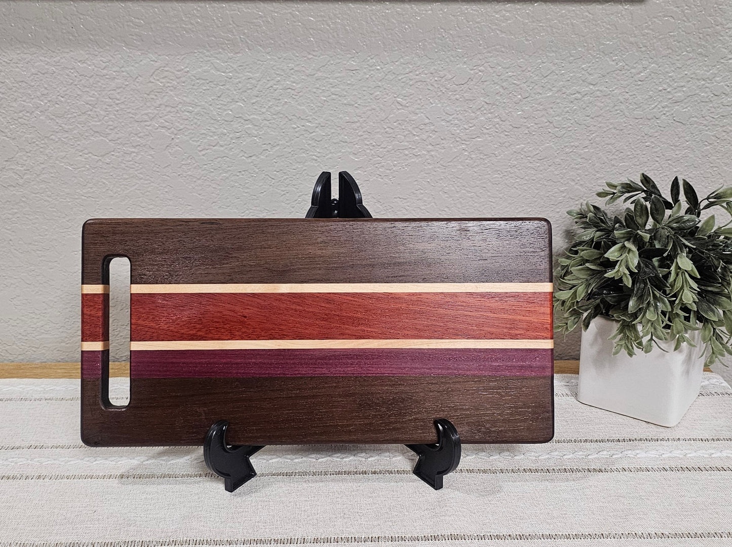 Patterned Charcuterie Board | Peruvian Walnut, African Padauk, Maple, & Purpleheart