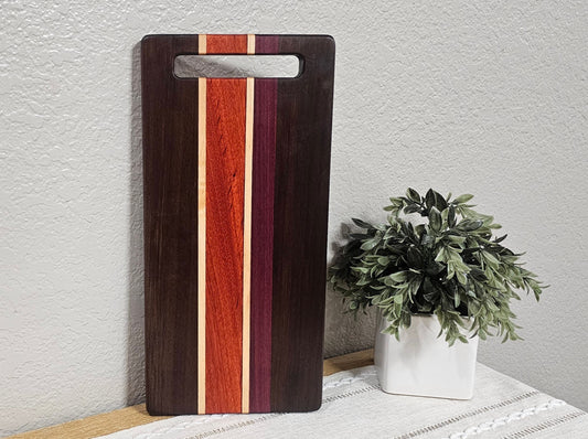 Patterned Charcuterie Board | Peruvian Walnut, African Padauk, Maple, & Purpleheart