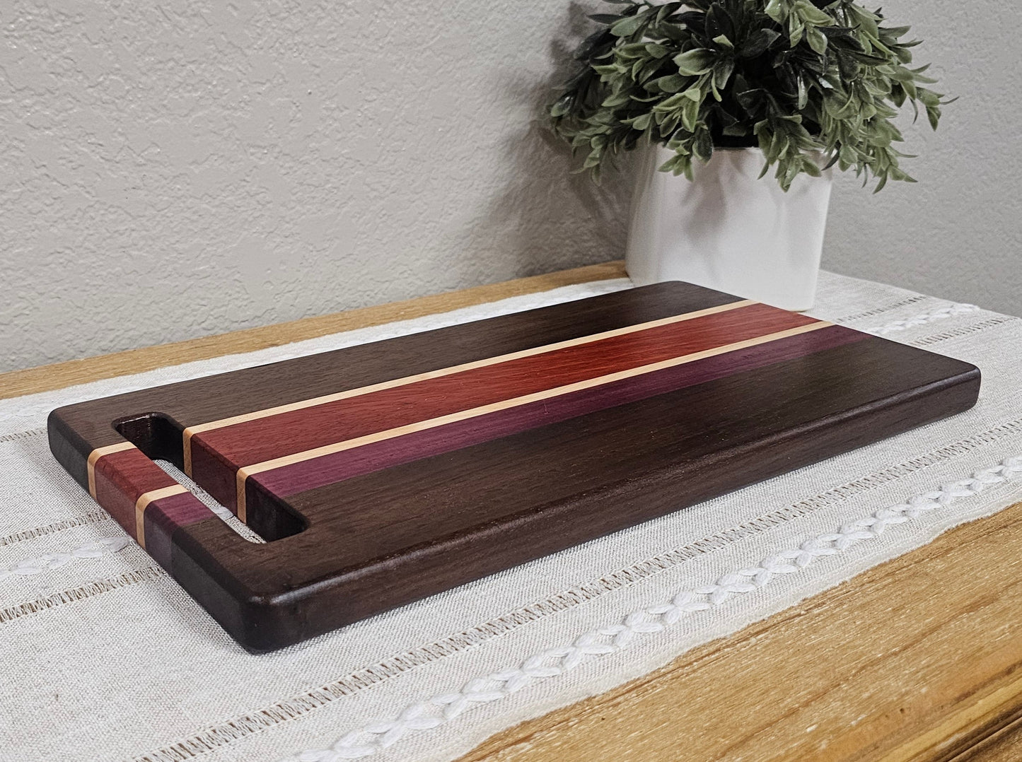 Patterned Charcuterie Board | Peruvian Walnut, African Padauk, Maple, & Purpleheart