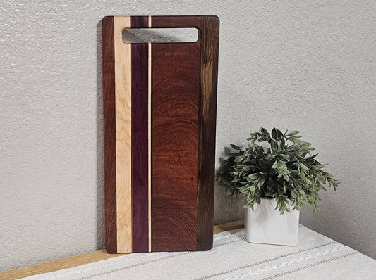 Patterned Charcuterie Board | Peruvian Walnut, African Sapele, Maple, & Purpleheart