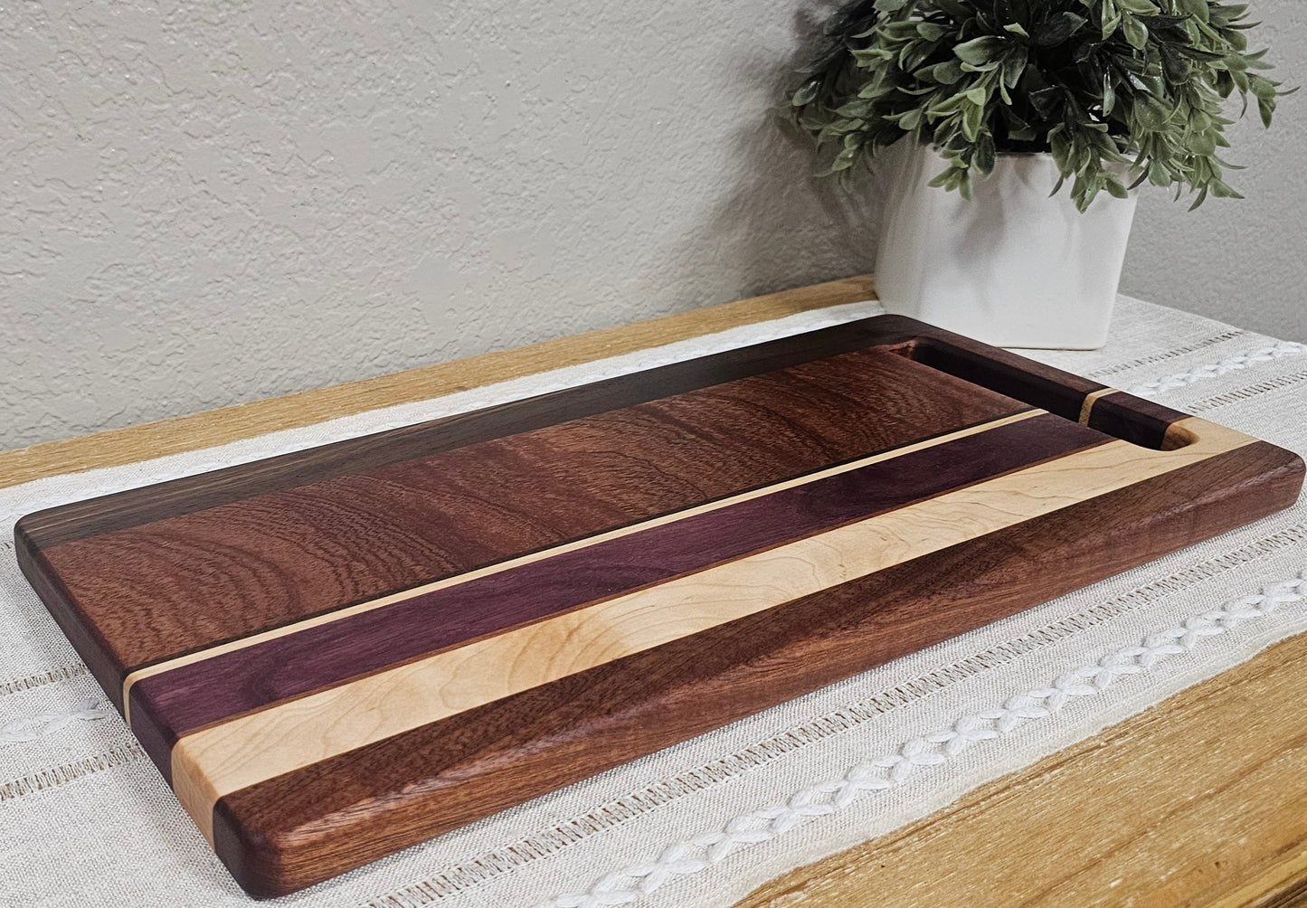 Patterned Charcuterie Board | Peruvian Walnut, African Sapele, Maple, & Purpleheart