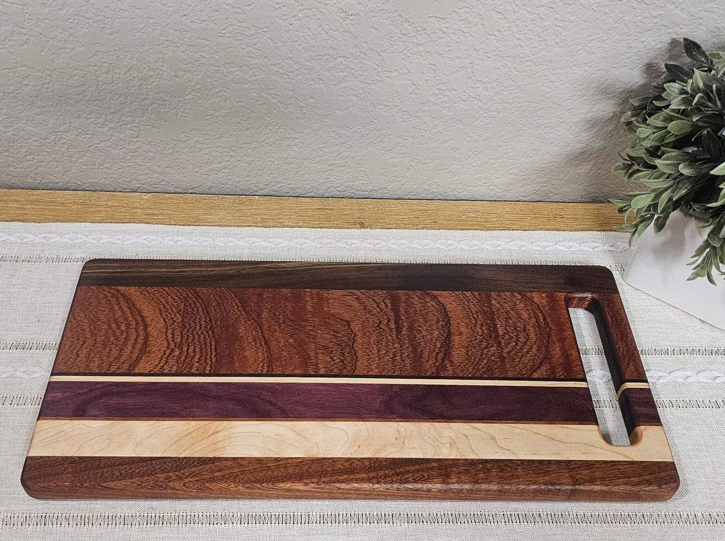 Patterned Charcuterie Board | Peruvian Walnut, African Sapele, Maple, & Purpleheart