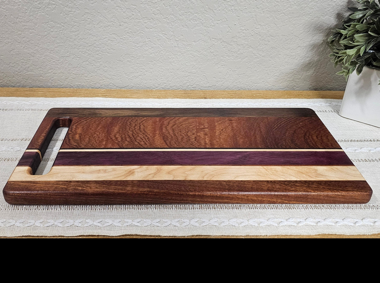 Patterned Charcuterie Board | Peruvian Walnut, African Sapele, Maple, & Purpleheart