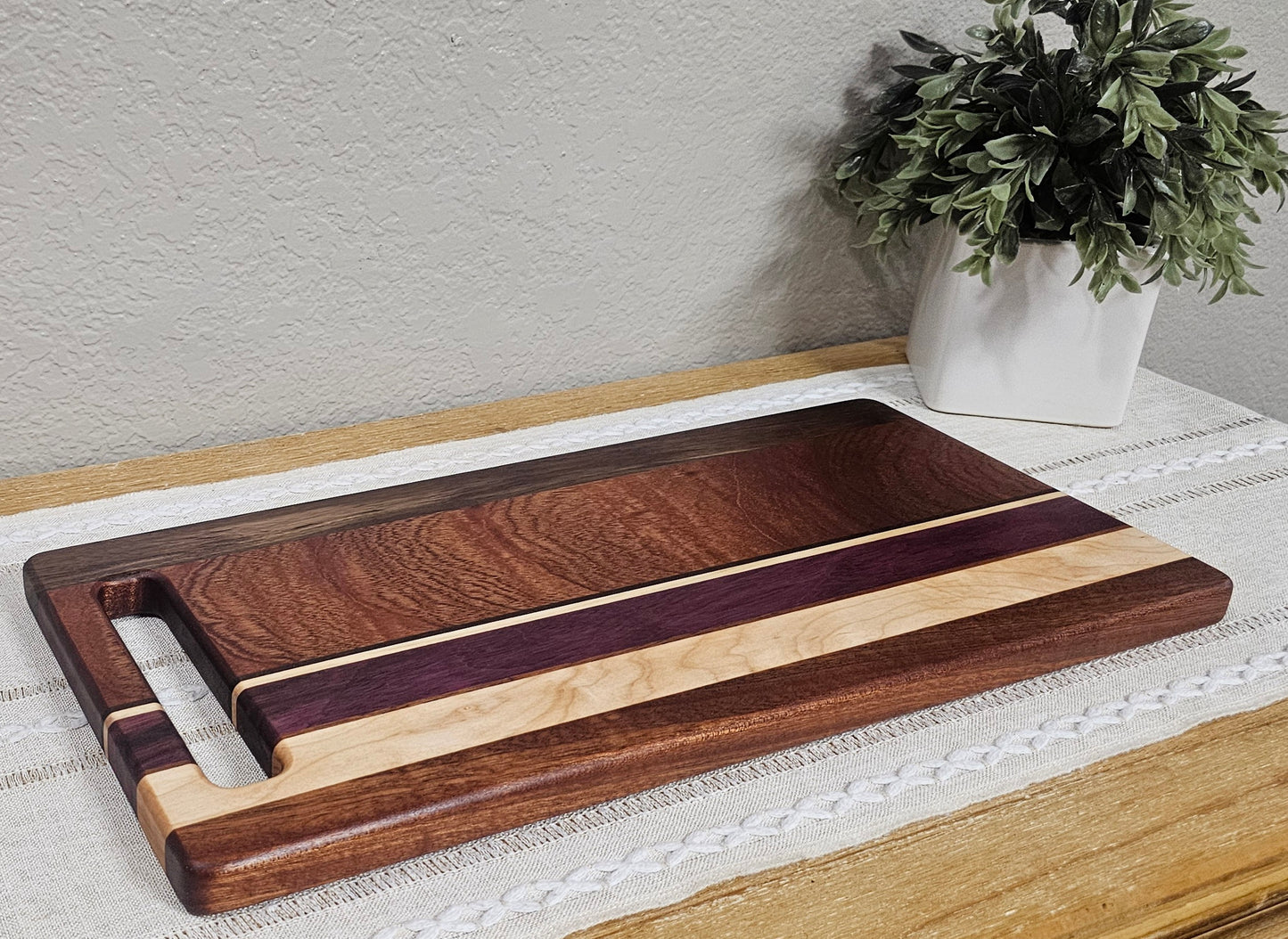 Patterned Charcuterie Board | Peruvian Walnut, African Sapele, Maple, & Purpleheart