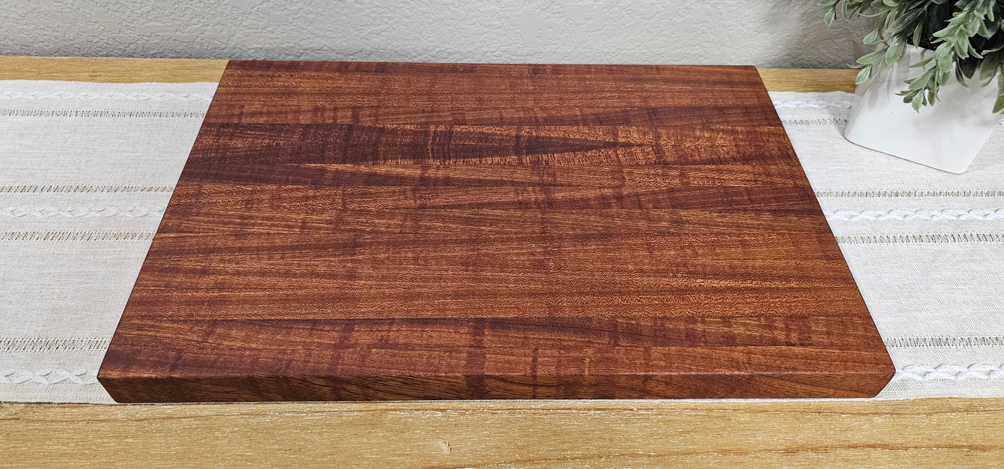 Large African Sapele Edge Grain Cutting Board With Juice Grooves