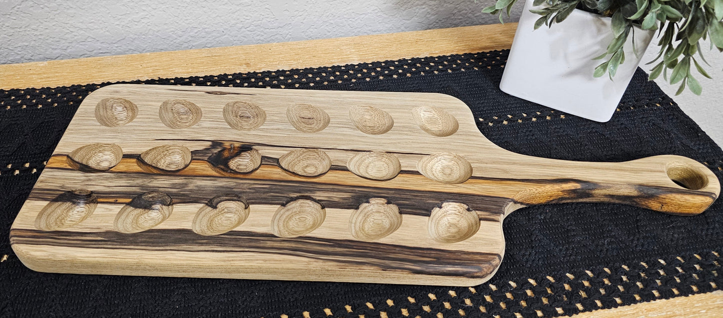 Deviled Egg Charcuterie Board in Black Limba Wood 12 Count Or 18 Count | Reversible | Made To Order