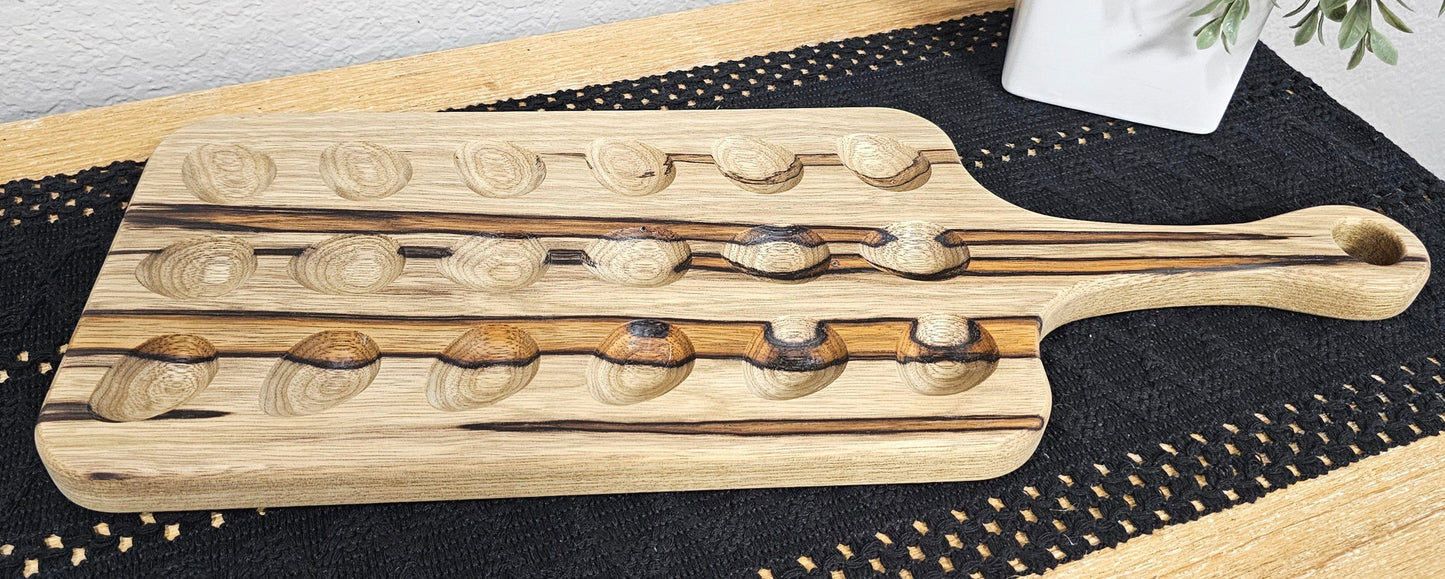 Deviled Egg Charcuterie Board in Black Limba Wood 12 Count Or 18 Count | Reversible | Made To Order