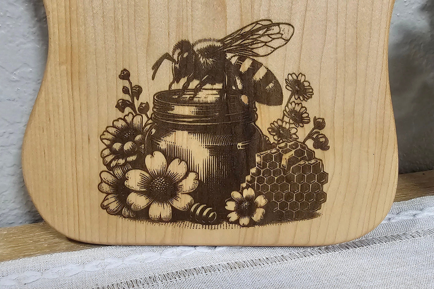 Maple Charcuterie Board with Honeybee Laser Engraved Design