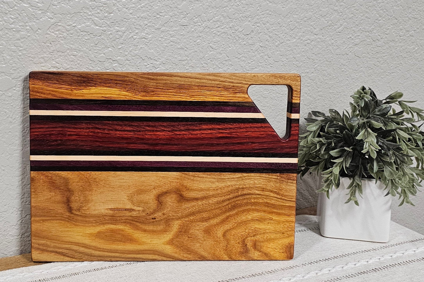 Cheese Board | Maple, Peruvian Walnut, African Padauk, Purpleheart, & Canary Wood