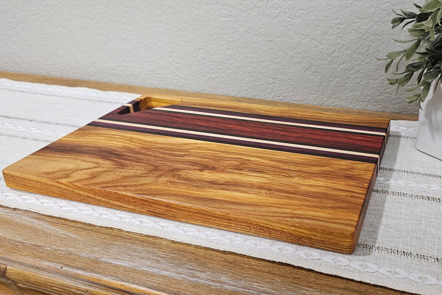 Cheese Board | Maple, Peruvian Walnut, African Padauk, Purpleheart, & Canary Wood