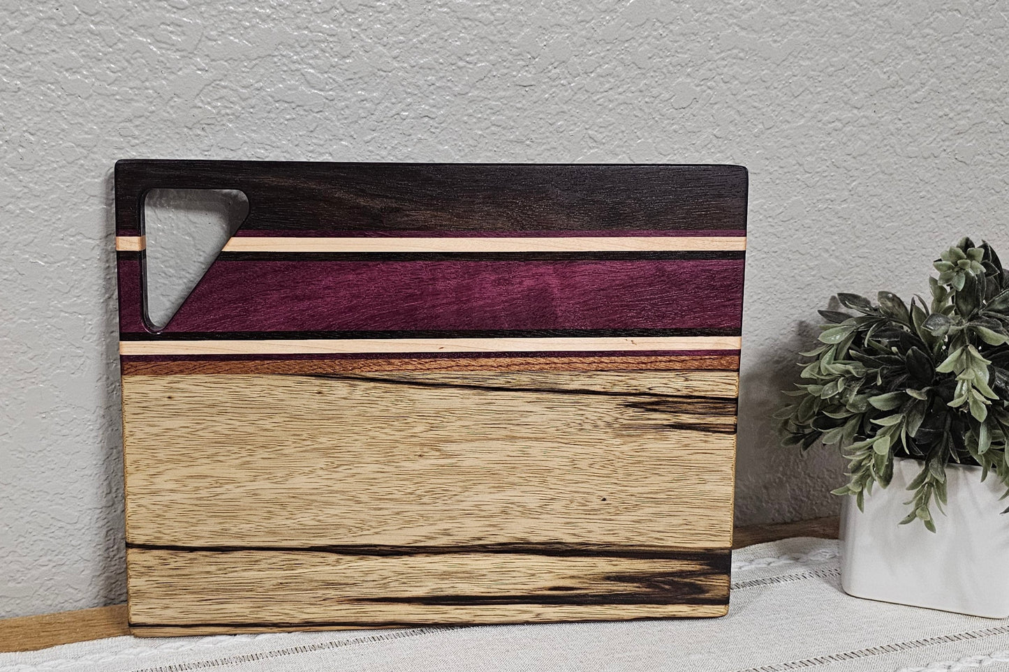 Cheese Board | Peruvian Walnut, Purpleheart, African Sapele, & Black Limba Woods