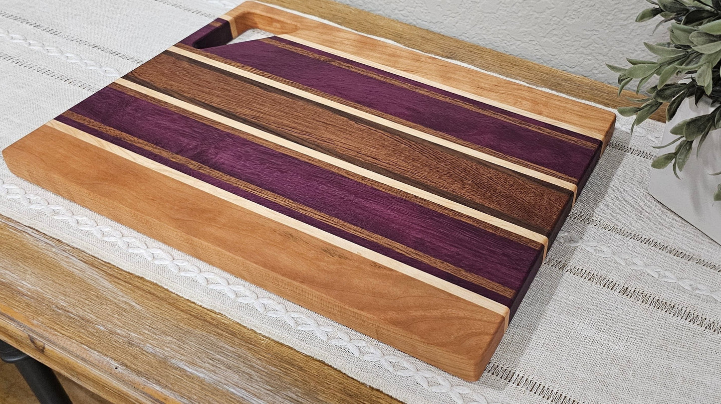 Cheese Board | Walnut, Maple, Cherry, African Sapele & Purpleheart Woods