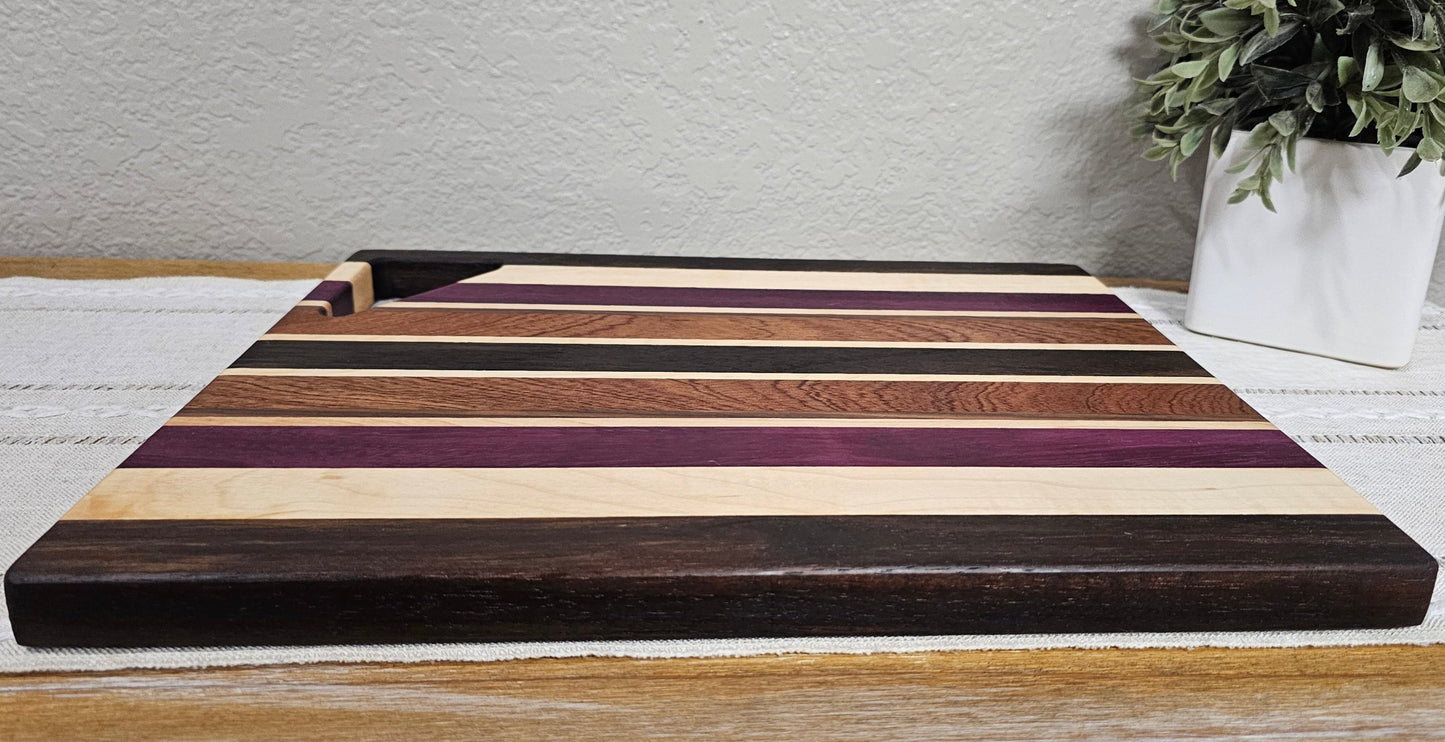 Cheese Board | Maple, Peruvian Walnut, African Sapele, & Purpleheart Woods