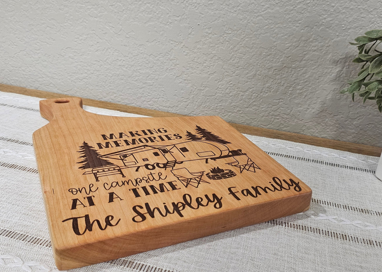 Campsite & Personalized Name Laser Engraving Charcuterie Board