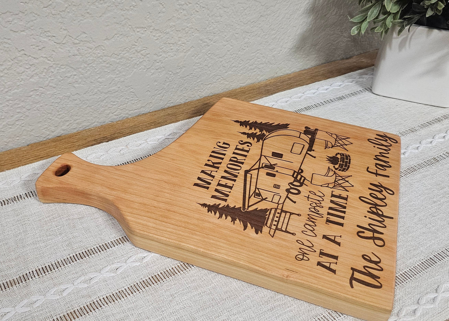 Campsite & Personalized Name Laser Engraving Charcuterie Board