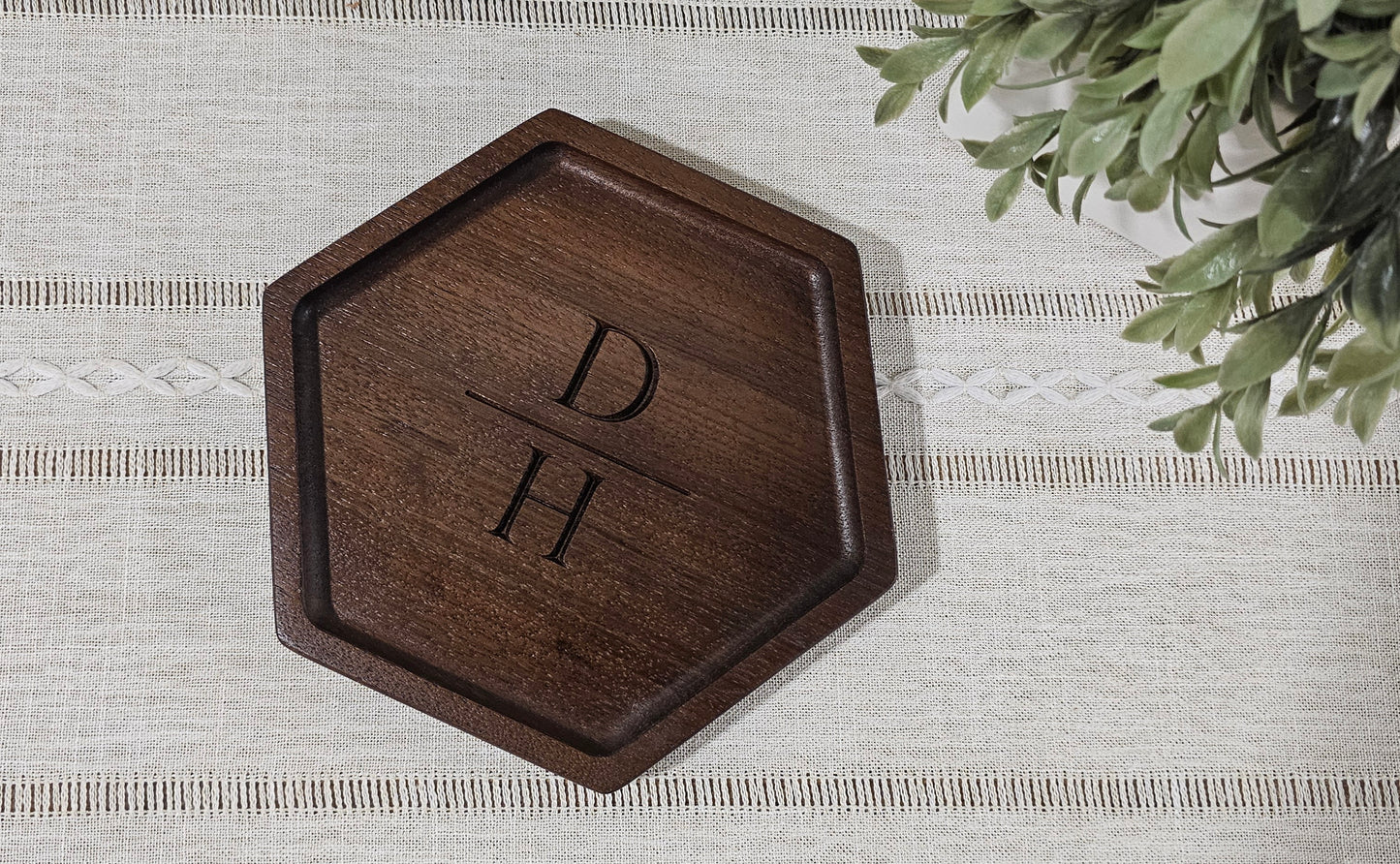 Personalized Wooden Tray | Catch All Tray | Desk Organizer | Initials Engraving