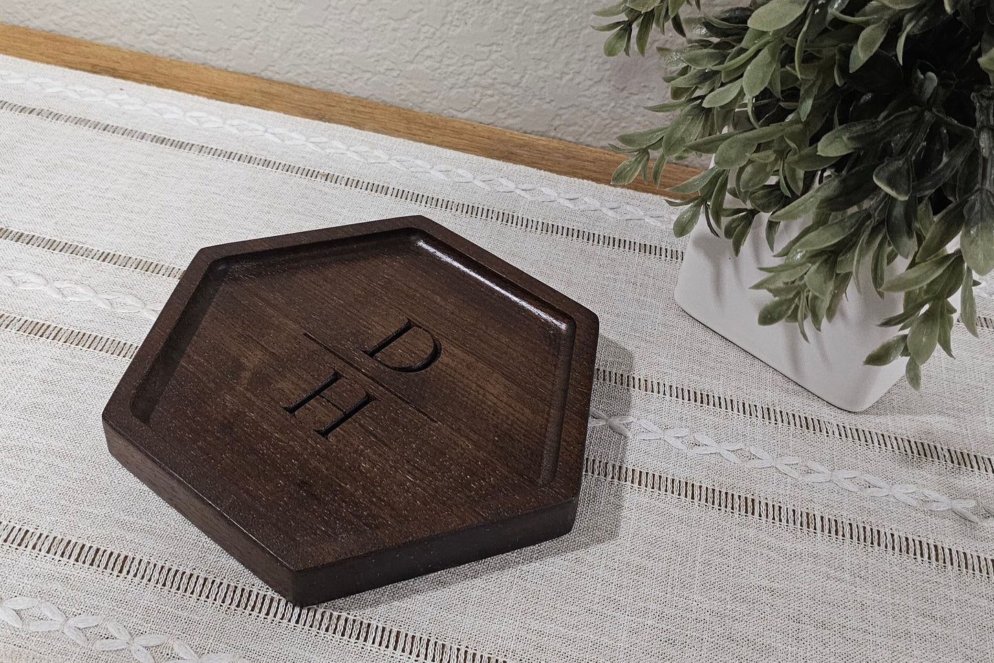 Personalized Wooden Tray | Catch All Tray | Desk Organizer | Initials Engraving