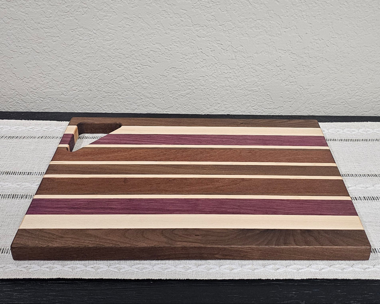 Cutting Board With Handle | Maple, Walnut, African Sapele, & Purpleheart Woods